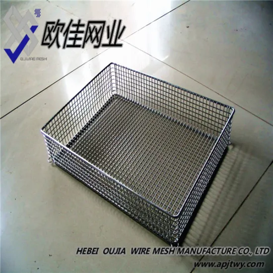 Customized Silver Plain Weave Stainless Steel Mesh Wire Basket
