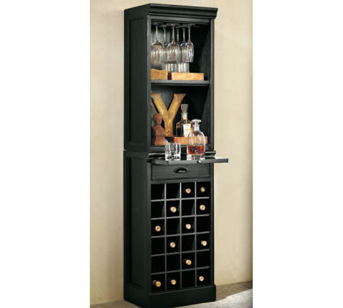 Corner Wine Cabinet Grid Tower With Hardwood And Mahogany Veneer