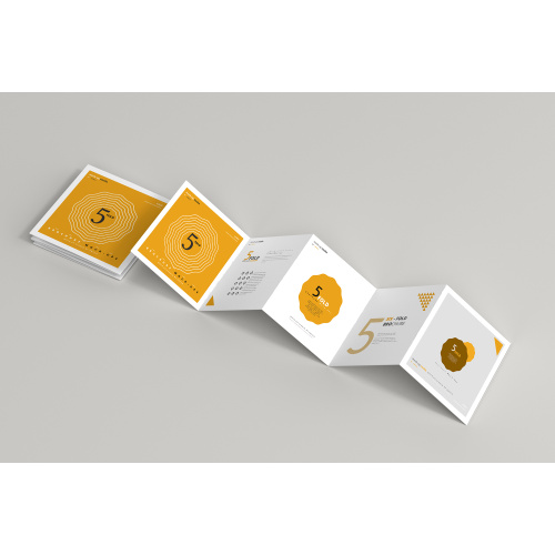 Five fold paper folded Leaflet