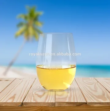 350ml Unbreakable & Dishwasher Safe Stemless Plastic Wine Glasses