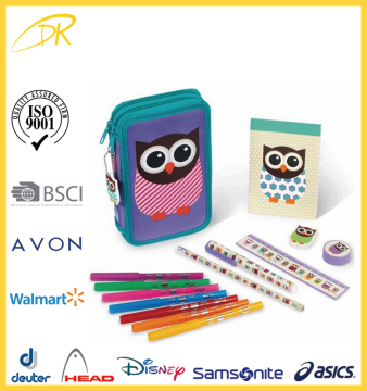 2016 New design cute woodland owl pencil case, beauty bag