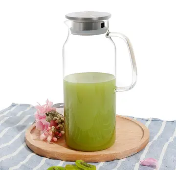 custom glass water juice jugs set with handle