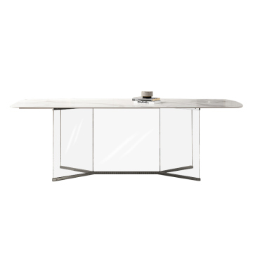 Transparency Rectangular Acrylic Wedding Banquet Dining Table with Legs
