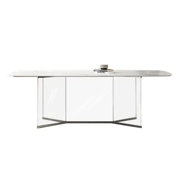 Transparency Rectangular Acrylic Wedding Banquet Dining Table with Legs
