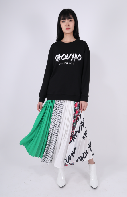 LADIES PLEATED MIDI SKIRT