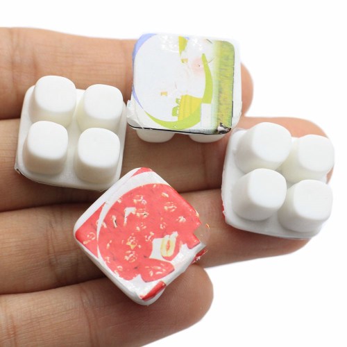 Cute Lifelike Yoghurt Resin Craft 3D Ornament Cabochon for Key Chain Making Jewelry Decorations