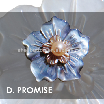 mother of pearl shell flower shape breastpin