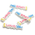 Mixed Letter Love Resin Cabochon Flatback Dekoration Handwerk Verzierungen für Scrapbooking Diy Zubehör 100pcs