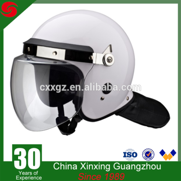 White ABS PC anti riot safety helmet with visor for military army combat