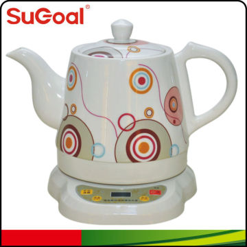 China Porcelain Electric Kettle for home appliance with beautiful flower printed