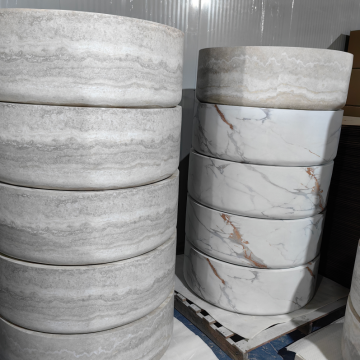 Minimalist Round Coffee Table with Safety Edge Patterns