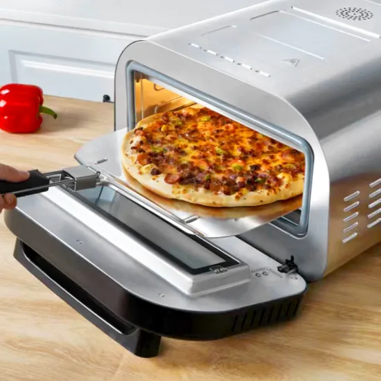 12-Inch High-Temperature Indoor Electric Household Pizza Machine Stainless Steel garden pizza oven electric for Pizza Cooking