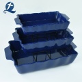 Colorful ceramic rectangle bakeware set