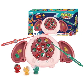 Travel Party Magnetic Fishing Game: Interactive Sound Elephant Fish Toy Board for Kids