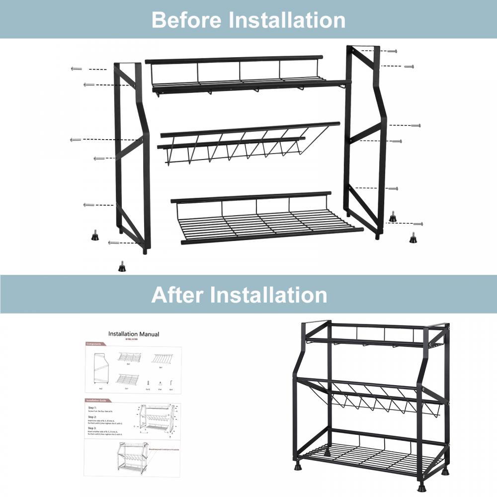 3 Layers Kitchen Spice Organizer