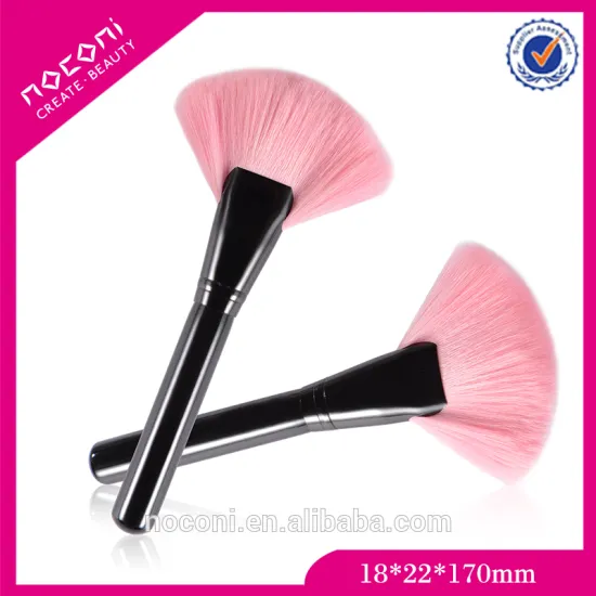 Guangzhou Factory Cheapest OEM Professional 1pcs High Quality Fan Shape Nylon Hair Mermaid Makeup Brush With Logo Customized
