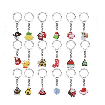 Cute Christmas PVC Soft Plastic DIY Keychain Ornaments