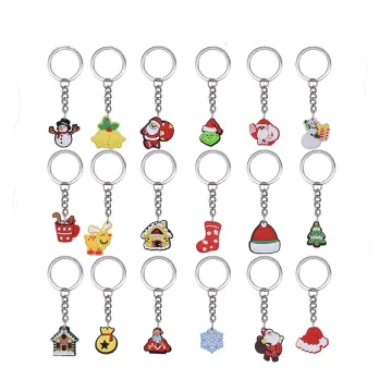 Cute Christmas PVC Soft Plastic DIY Keychain Ornaments