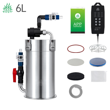 304 Stainless Steel External Aquarium Filter for Freshwater Fish Tanks & Aquariums - 6L Capacity