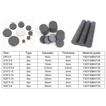 Y10 Y30 Ferrit Magnet Disc mit 3M -Klebstoff