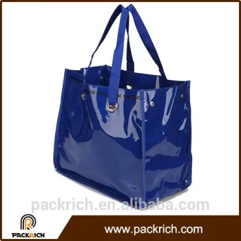 Shiny PVC high garde royal blue women korean style handbag