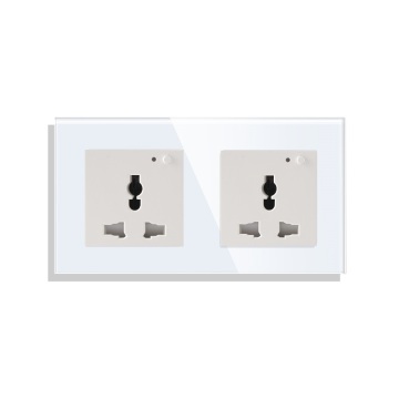 Bingoelec Double Glass Panel 16A Tuya Smart Life Wall Power WiFi Universal Relay Socket