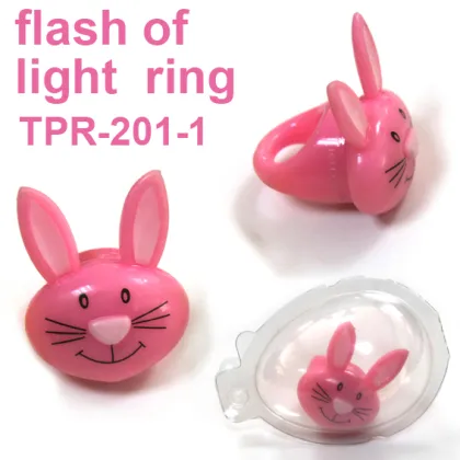 Soft Plastic Light-up Bunny Ring Toys
