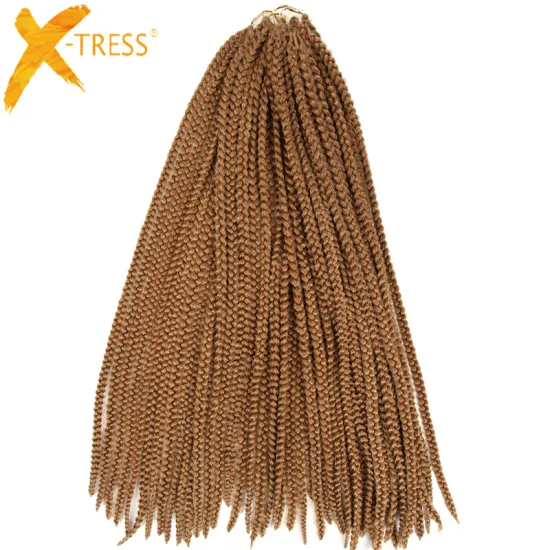 X-TRESS 24 Inch Medium Box Braiding Hair Bundle Ombre Crochet Braiding Hair Extension Dreadlocks 1 CM Synthetic Jumbo Box Braids