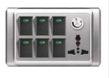 S9 6 Gang Wall Switch + Socket & Fan Regulator Switch