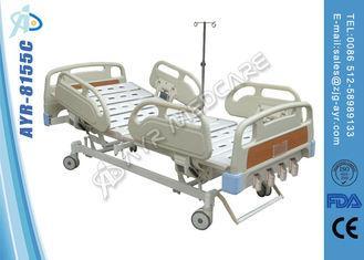 ABS Side Rail Rolling Manual Hospital Bed With Central Lock