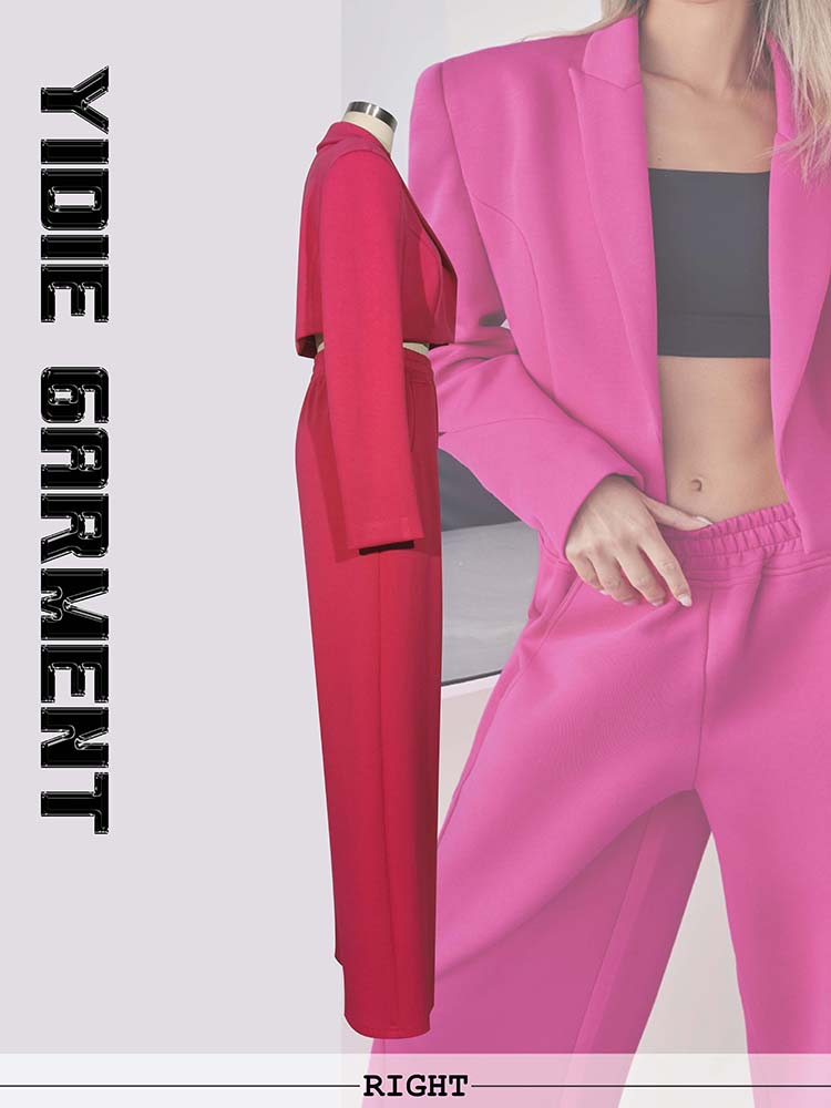 Plain Cropped Blazer Set