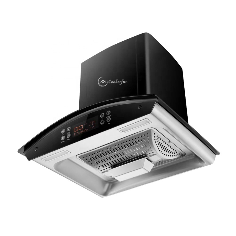 1000m3/h  Wave Sensor Heat Auto Clean Titanium Black Push Switch Electric Chimney Cooker Hood Cooker Hood
