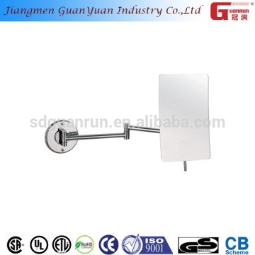chrome plated salon magnified wall mounted mirror with suction cup
