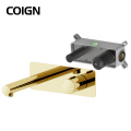 2 Hole Copper Wall Mount Bathroom Faucet