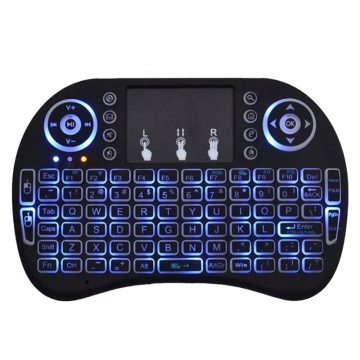 2021 i8 Mini Wireless Keyboard with 7-Color Backlit, 2.4GHz Air Mouse for Android TV
