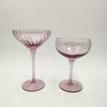 Fashion hand made martini glass cup with ribbed