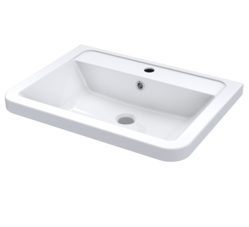 Modern Simple White Bathroom Cabinet with Ceramic Single Bowl Washbasin