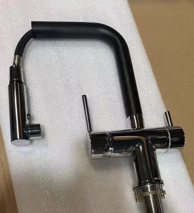 Brass Material Granite Sink Oatmeal Color Pull-Out Kitchen Faucet