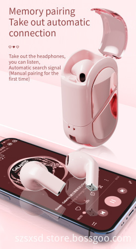 K520 Wireless In-Ear Gaming Headphones: Heart-Shaped Earbuds with 5.3 Hi-Fi Sound and Water-Proof Mic