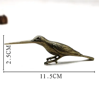 Solid Brass Hummingbird Ornament - Miniature Kingfisher Decoration