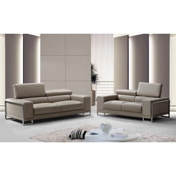 Contemporary Style Leather Sofa Set