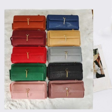 1.55 Dollar CHB021 Leather Pocket Wallet for Women - Large Capacity with Zipper