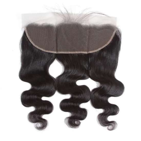 Hot Sale  Raw Virgin Cuticle Aligned Mink Human Hair Transparent Pre Plucked Ear To Ear 13*4 Lace Frontal Closure With Baby Hair