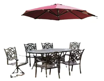 High Quality Cast Aluminum Outdoor Swivel Chair Set
