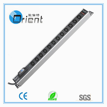 rack mount pdu IEC C13 PDU with current display and power indicator and circuit breaker (Electrical plug &sockets)
