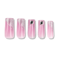 Nouveaux arrivants scintillent des ongles de faux roses roses