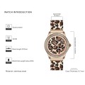 Leopardo Spot Glitter Reloj de cuero vintage para hombres