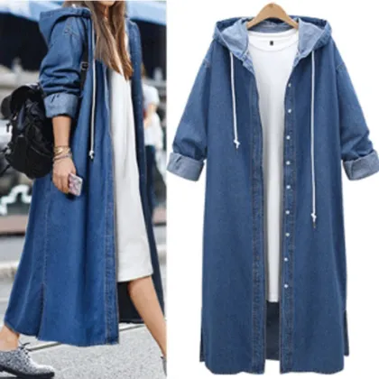 2023 Oversized Long Denim Jacket: Customized Women's Denim Jackets