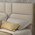 Tempat tidur penyimpanan kulit mewah headboard modern