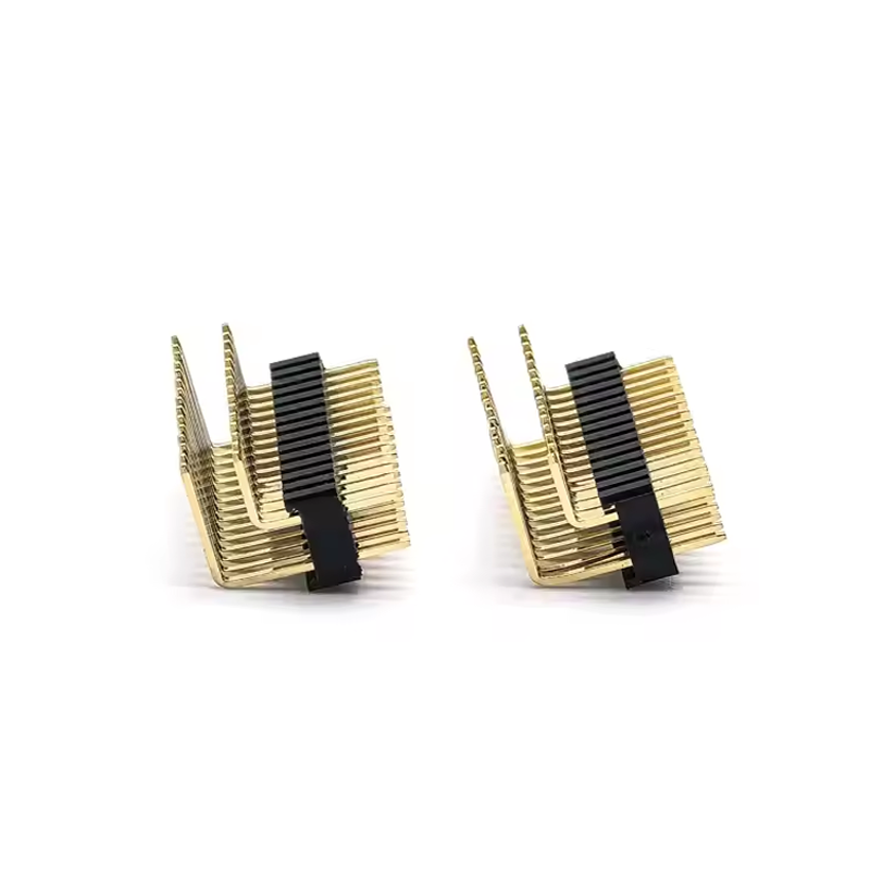 1.272.54mm Pitch Pin Header Connector Dual Row Right Angle SQ0.46mm H2.5 215P (2)